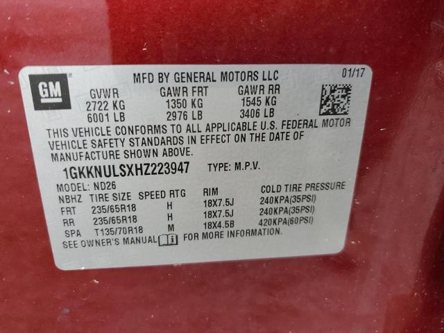 1GKKNULSXHZ223947 GMC Acadia Slt-1
