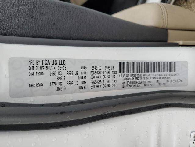 1C4RDHDG9FC180183 Dodge DURANGO LIMITED