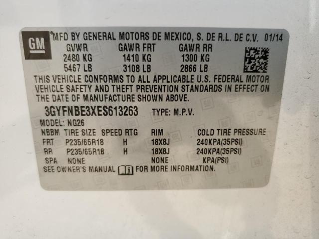 3GYFNBE3XES613263 Cadillac Srx Luxury Collection