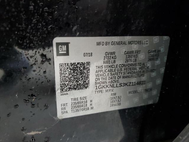 1GKKNLLS3KZ114831 GMC ACADIA SLE