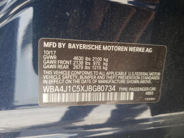 WBA4J1C5XJBG80734 BMW 430i Gran Coupe