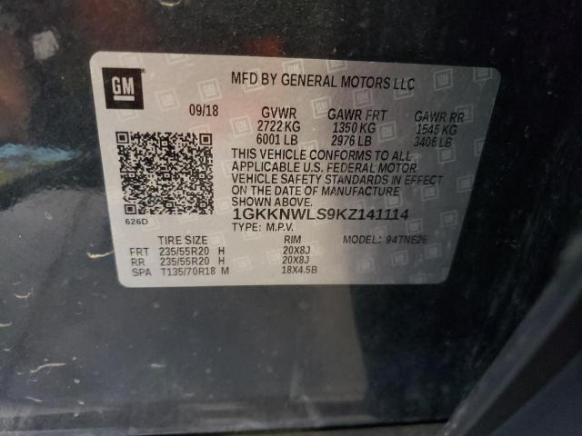 1GKKNWLS9KZ141114 GMC Acadia Slt-2