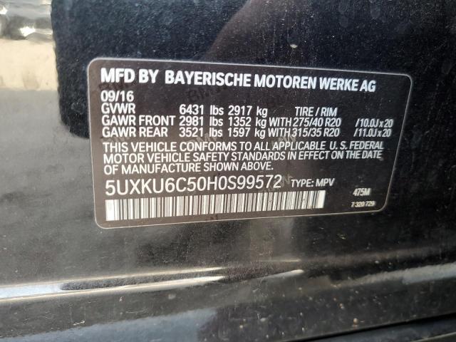 5UXKU6C50H0S99572 BMW X6 Xdrive50i