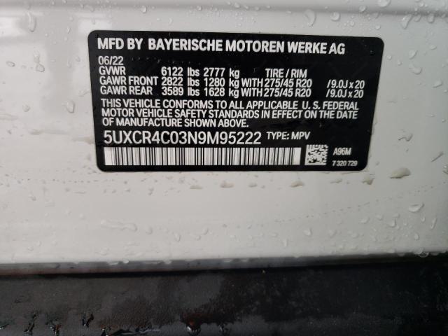5UXCR4C03N9M95222 BMW X5 Sdrive 40i