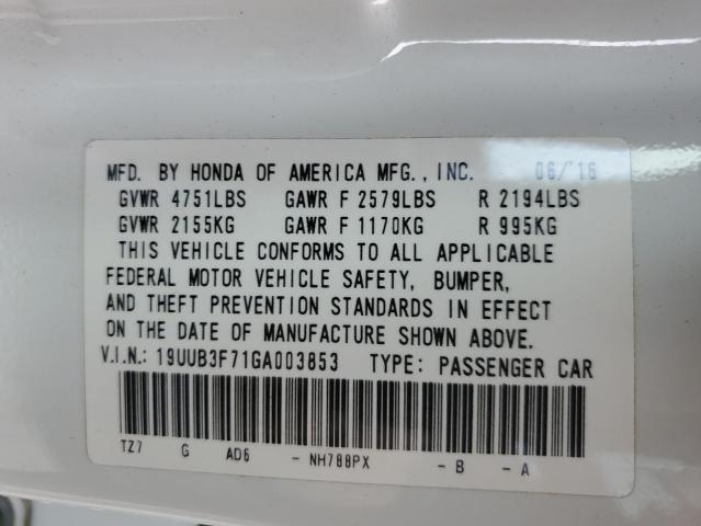 19UUB3F71GA003853 Acura Tlx Advance