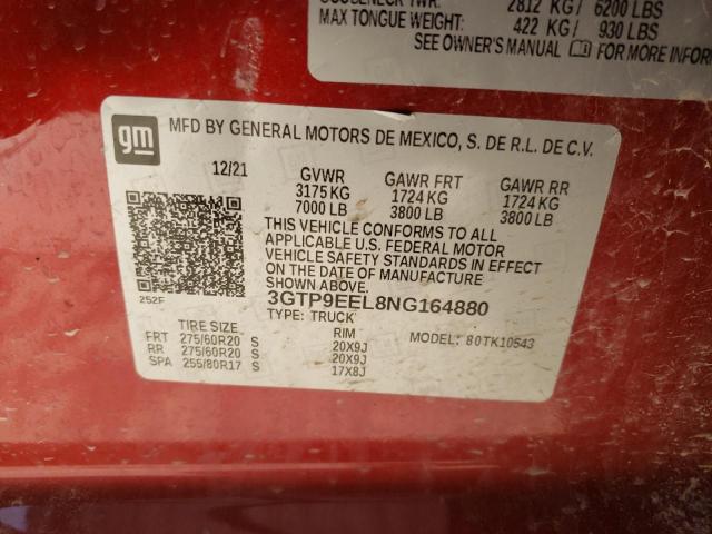 3GTP9EEL8NG164880 GMC Sierra Limited K1500 At4