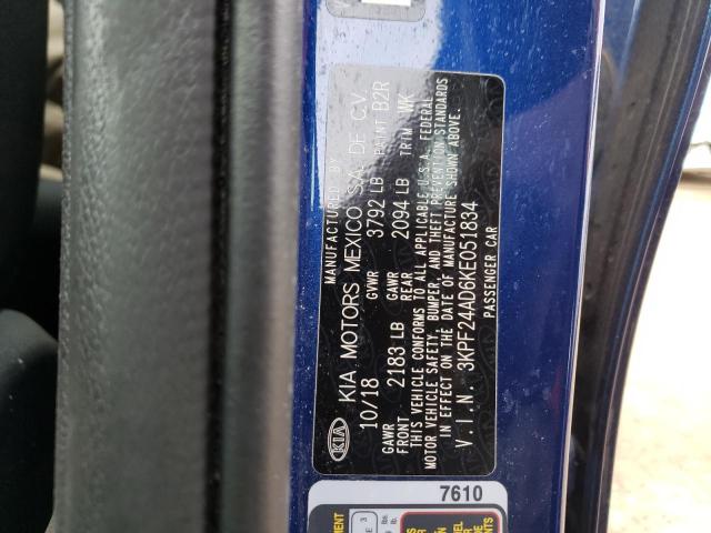 3KPF24AD6KE051834 KIA FORTE FE