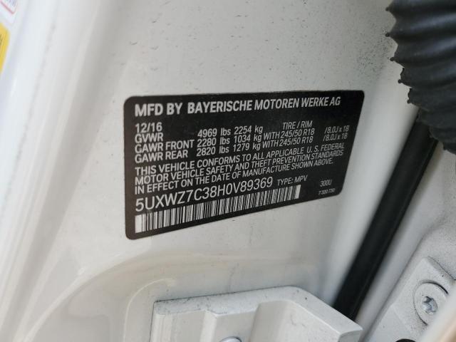 5UXWZ7C38H0V89369 BMW X3 Sdrive28i