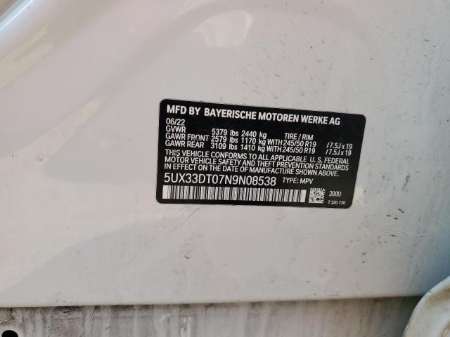 5UX33DT07N9N08538 BMW X4 Xdrive30i