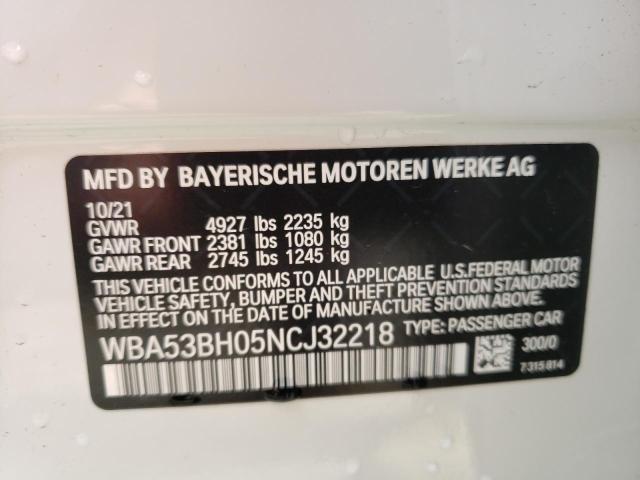 WBA53BH05NCJ32218 BMW 530 I