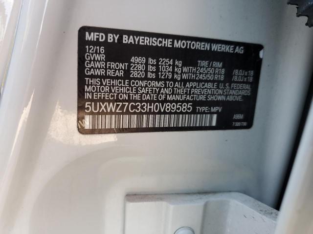 5UXWZ7C33H0V89585 BMW X3 Sdrive28i