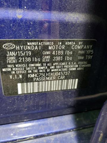 KMHC75LH1KU045737 Hyundai Ioniq
