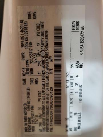 1FMCU0F70GUC90129 Ford ESCAPE S
