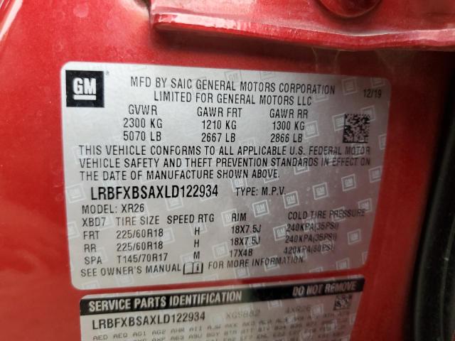 LRBFXBSAXLD122934 Buick Envision Preferred