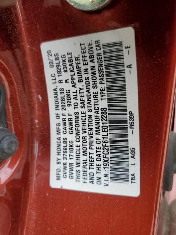 19XFC2F61LE012288 Honda Civic Lx