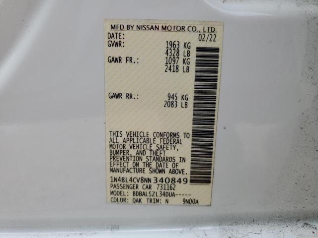 1N4BL4CV8NN340849 Nissan ALTIMA SR
