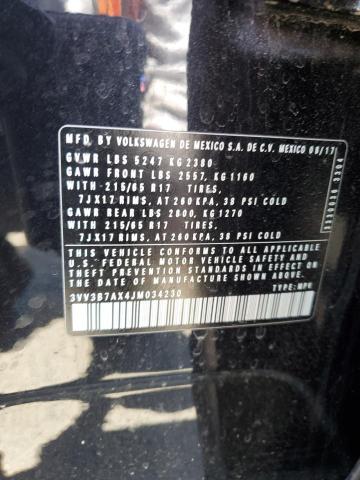 3VV3B7AX4JM034230 Volkswagen TIGUAN SE