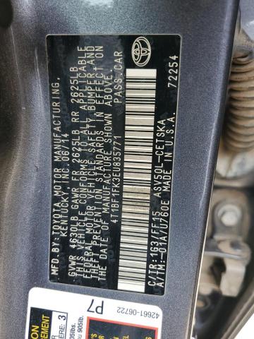 4T1BF1FK3EU835771 Toyota CAMRY L