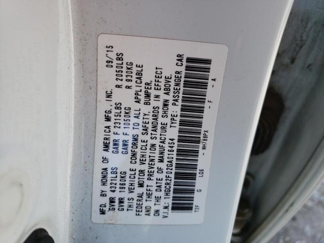 1HGCR2F02GA016454 Honda ACCORD EX