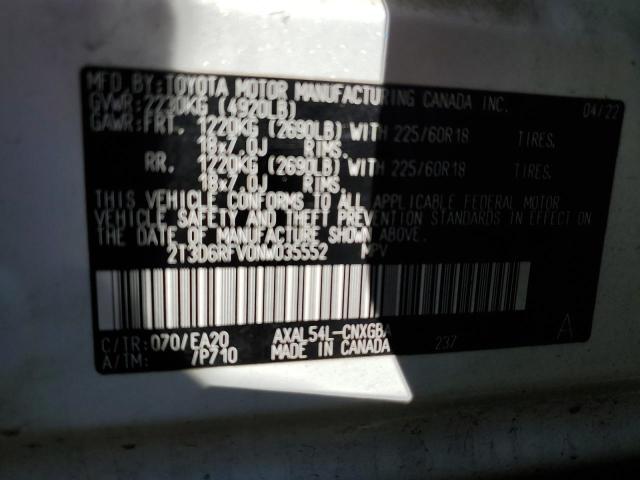2T3D6RFV0NW035552 Toyota Rav4 Limited