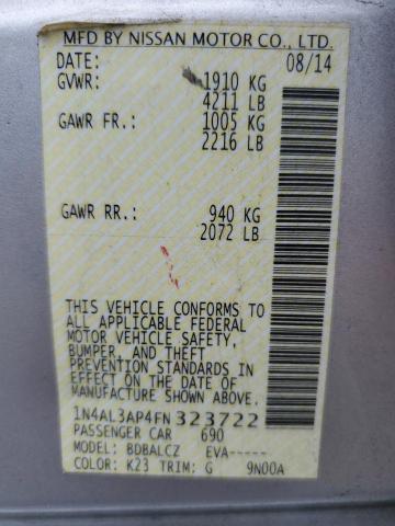 1N4AL3AP4FN323722 Nissan ALTIMA 2.5