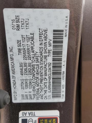 5J6RM4H48GL034782 Honda CR-V SE