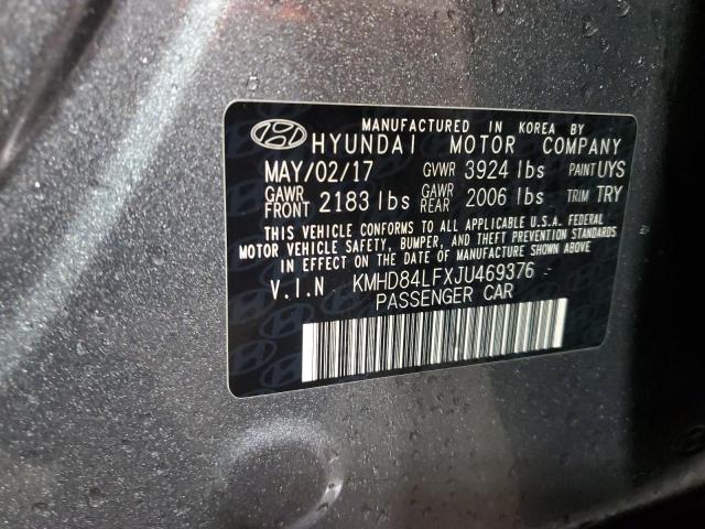 KMHD84LFXJU469376 Hyundai ELANTRA SEL