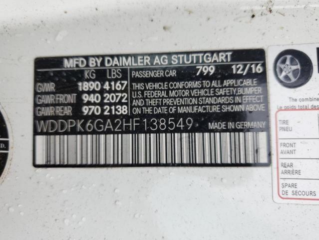 WDDPK6GA2HF138549 Mercedes-Benz SLC 43 AMG