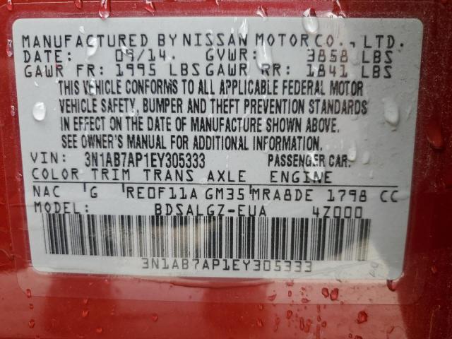 3N1AB7AP1EY305333 Nissan SENTRA S