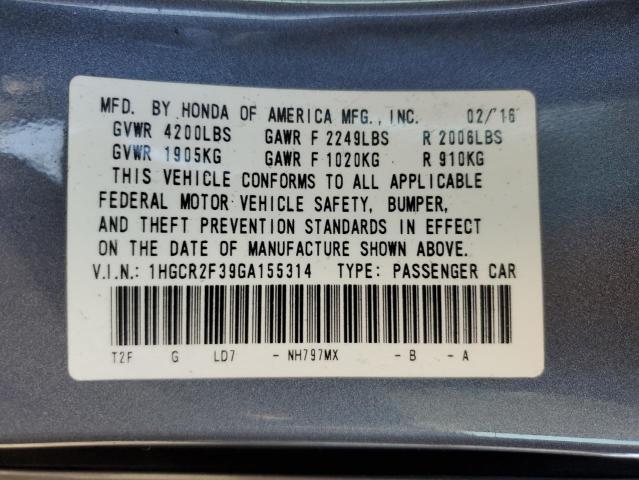 1HGCR2F39GA155314 Honda ACCORD LX