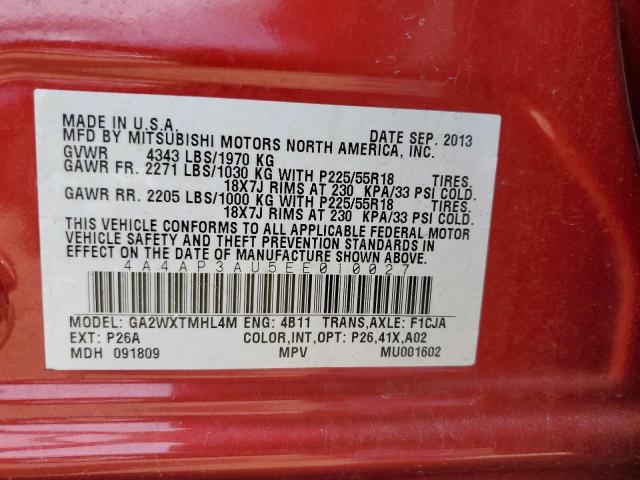 4A4AP3AU5EE010027 Mitsubishi Outlander Sport Es