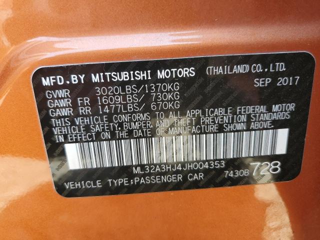 ML32A3HJ4JH004353 Mitsubishi MIRAGE ES