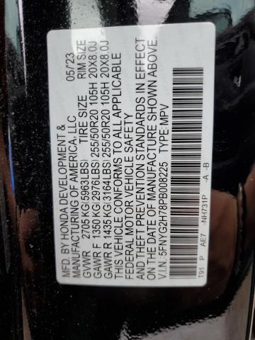 5FNYG2H78PB008225 Honda Pilot Touring