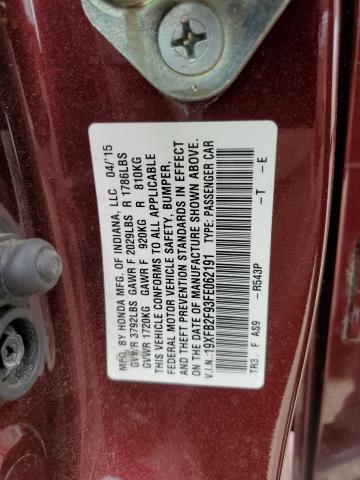 19XFB2F93FE062191 Honda CIVIC EXL