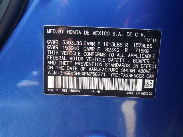 3HGGK5H5XFM756271 Honda FIT LX