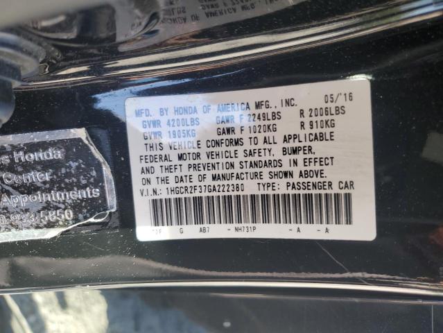 1HGCR2F37GA222380 Honda ACCORD LX