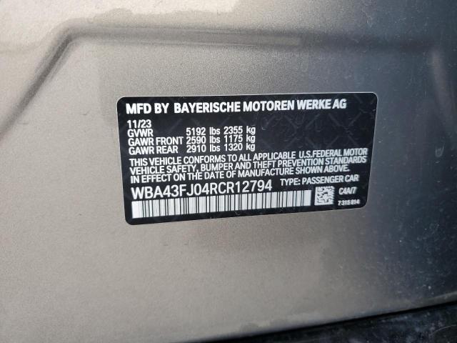 WBA43FJ04RCR12794 BMW B M W 5 Series 4d Sedan 530i Msport