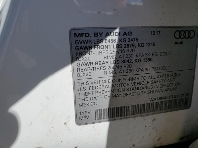 WA1BNAFY3J2117133 Audi Q5 Premium Plus
