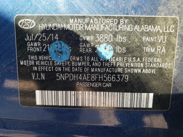 5NPDH4AE8FH566379 Hyundai ELANTRA SE