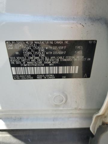 2T3WFREV1FW234248 Toyota Rav4 Xle