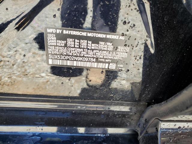 5UX53DP02N9K09784 BMW X3 Xdrive30i