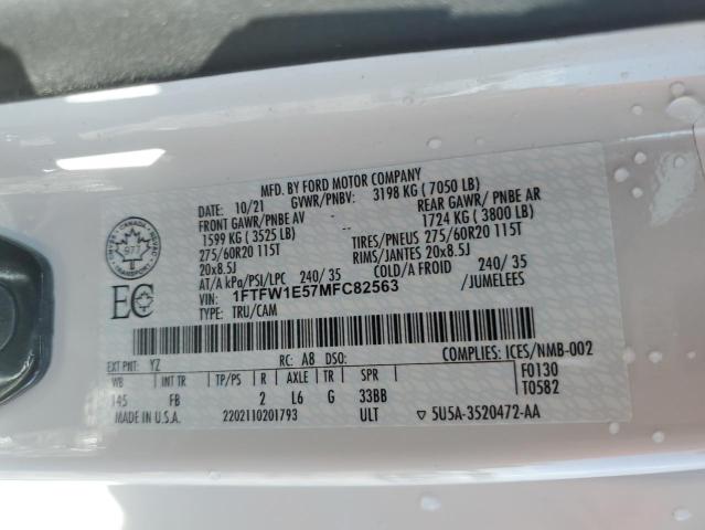 1FTFW1E57MFC82563 Ford F150 Supercrew