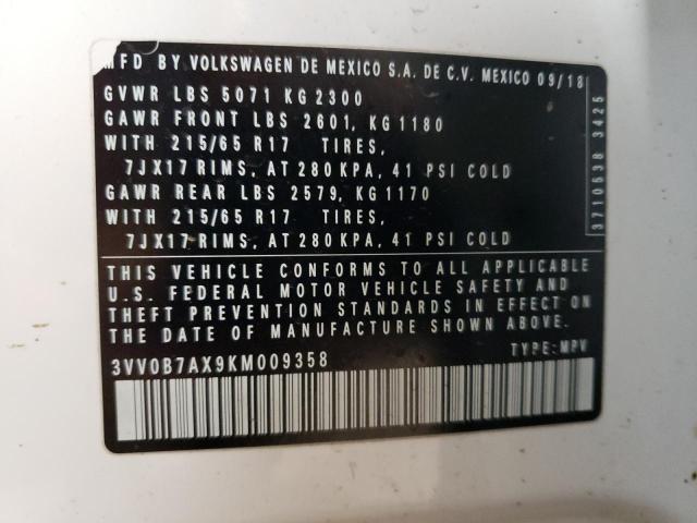 3VV0B7AX9KM009358 Volkswagen TIGUAN S