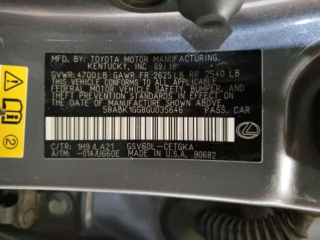 58ABK1GG8GU035646 Lexus ES 350