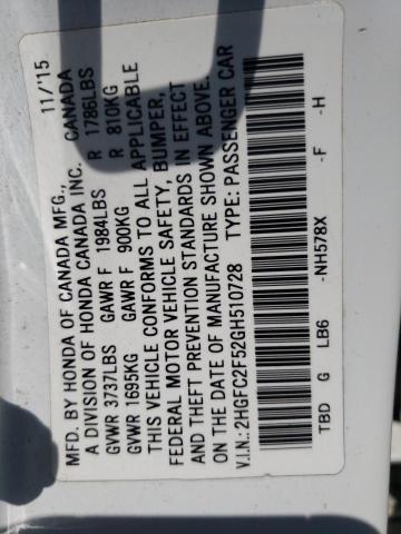 2HGFC2F52GH510728 Honda Civic Lx