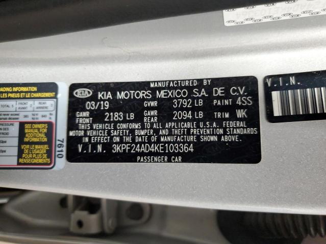 3KPF24AD4KE103364 KIA FORTE FE