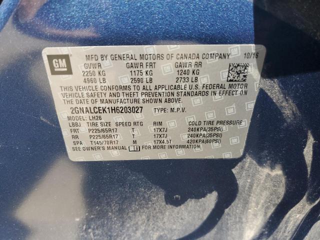 2GNALCEK1H6203027 Chevrolet EQUINOX LT