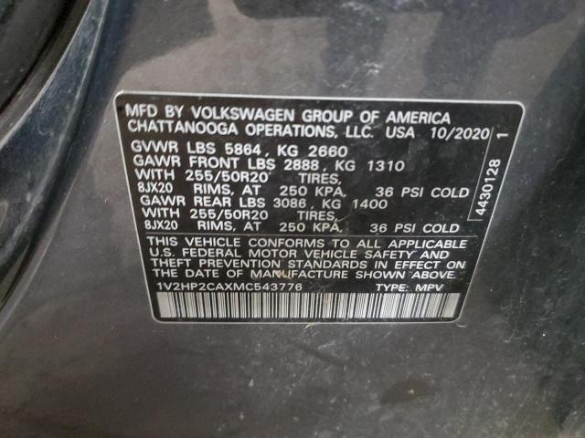 1V2HP2CAXMC543776 Volkswagen ATLAS SE