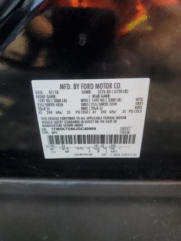 1FM5K7D86JGC40909 Ford EXPLORER XLT