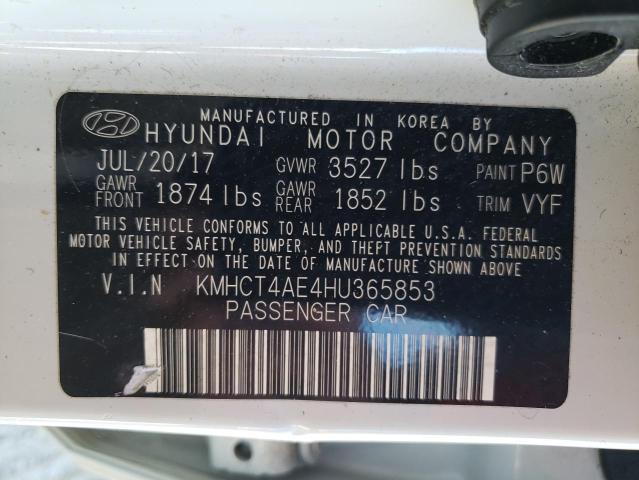 KMHCT4AE4HU365853 Hyundai ACCENT SE